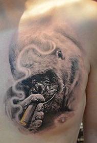 mannelijk hart rokende sterren tattoo