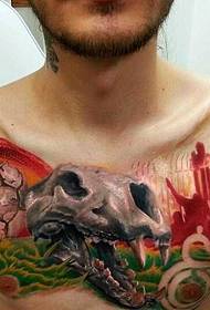 грудь динозавр вымерший рисунок татуировки