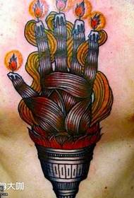 chest flesh hand tattoo pattern