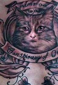 modello del tatuaggio dell'ala del gatto del torace