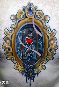 bröstspegel timglas tatuering mönster