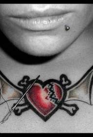 chipfuva chebhini uye rakaputsika mwoyo tattoo tattoo