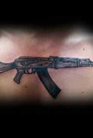 bors kleur AK 47 geweer tatoeëring patroon