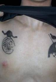 Senbòl lyon senbòl tatoo modèl 53354 - modèl tatoo Jezi nan pwatrin lan