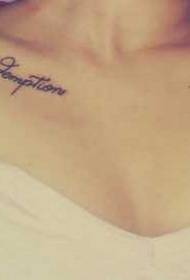 prsni klavikule angleški vzorec tatoo