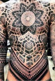 градите и абдоменот неверојатна племенска тотем шема на тетоважи