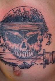 Картина за татуировка на гръдния кош Таро и острие