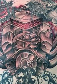 груди у боји груди моћан узорак тетоважа мотора