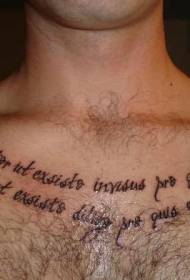 Moški prsni latinski črk Tattoo Vzorec