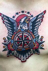 Corak tattoo garudag Amérika heubeul kalayan pola tato