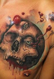 samec hrudníka hrôzostrašné tetovanie lebiek