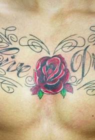 modello di tatuaggio inglese personalità fiore rosa