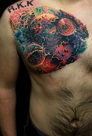 Brust bunte Persönlichkeit Totem Tattoo Bilder