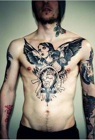 Keperibadian tato potret personaliti Eropah dan Amerika lelaki