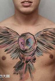 hrudní sova tetování vzor
