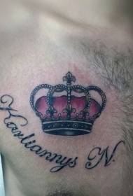 Lettere inglesi in stile Illustrator e disegno del tatuaggio sul petto