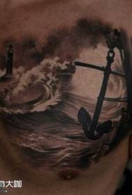 Motif de tatouage vague d'eau