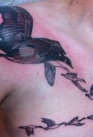 hordas de hombros y pechos de diseños de tatuajes de patos salvajes