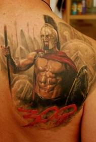 назад шарена спартанска шема на тетоважи