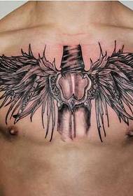 가슴 기관 날개 문신 패턴
