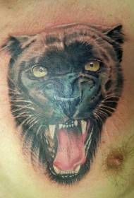 hauv siab qauv dub panther lub taub hau tattoo txawv