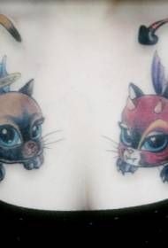 wykwintny kreskówka tatuaż wzór kota