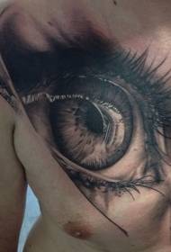 modello di tatuaggio dell'occhio molto realistico al torace