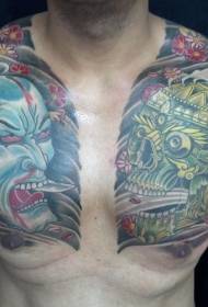 Mann boobs Japanesch Doudekapp Tattoo a Wäisheet