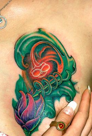 skoonheidskas 3D swaar kleur tatoeëringpatroon