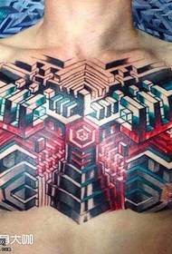 modello di tatuaggio meccanico al torace
