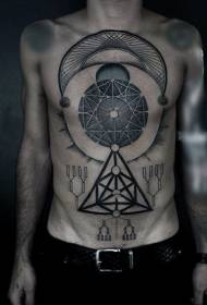 břicho hrudníku geometrický symbol přizpůsobené tetování vzor