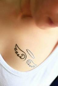 სილამაზის გულმკერდის წმიდა ანგელოზის ფრთები Tattoo ნიმუში Daquan
