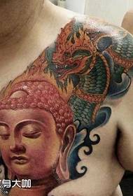 Modello di tatuaggio di Buddha Rossu di Chest
