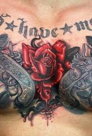 Градите прекрасни пиштоли со букви со шема на тетоважа од роза