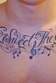 bröst söt melodi tatuering mönster
