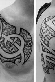 petto Semplice modello di tatuaggio a forma di simbolo musicale