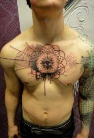 令人驚嘆的胸部波爾卡風格紋身圖案