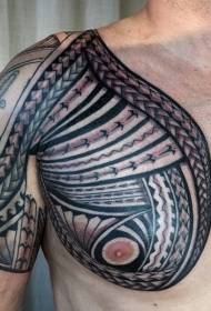 Chest Nice Polynesian Totem Tattoo Àpẹẹrẹ