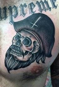 wzór klatki piersiowej pirat czaszki list tatuaż