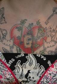 грудь в форме сердца замок личность татуировки