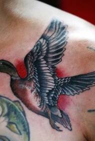 груди старої школи колір літаючих качка татуювання візерунок