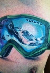 okulary narciarskie w kolorze klatki piersiowej wzór tatuażu 52577 - ładne skrzydła w kolorze klatki piersiowej i wzór tatuażu w kształcie serca