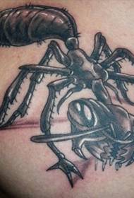 черно-белая татуировка муравей