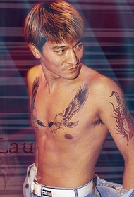 Andy Lau Long in de rivieren en meren dominante borsttattoos