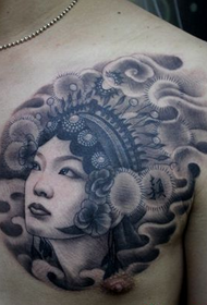 Modello di tatuaggio da uomo petto Beauty Flower Dan