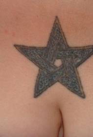 Pattern di tatuaggi di pettu stella grigia