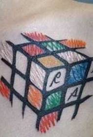 Chest Rubik's Àpẹẹrẹ tatuu