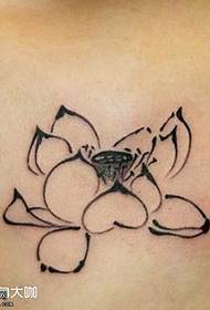 pattern ng tattoo ng lotus sa dibdib
