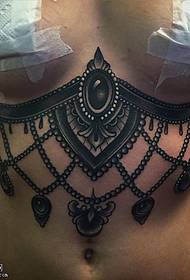 chest lace tattoo pattern