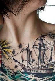 mode skönhet bröst segling tatuering bild bild 56481 - sexig kvinnlig bröst mån tatuering bild för att njuta av bilden